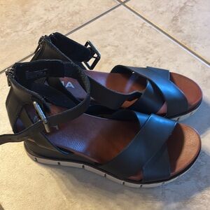 MIA Black Wedge Sandals